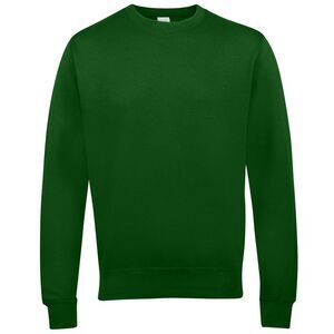 AWDis Just Hoods AWDis Unisex Crew Neck Plain Sweatshirt (280 GSM) / Bottle Gree